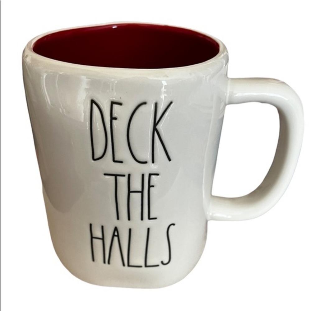 Rae Dunn White DECK THE HALLS Mug -NWT